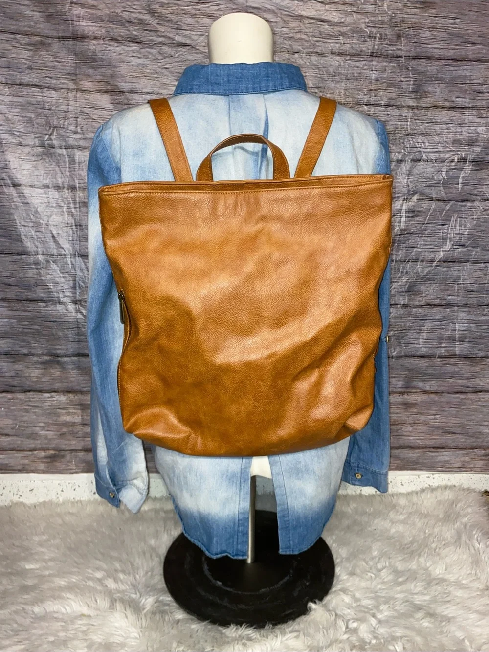 Sold* Thirty One High Street Caramel Distressed Pebble Backpack Purse